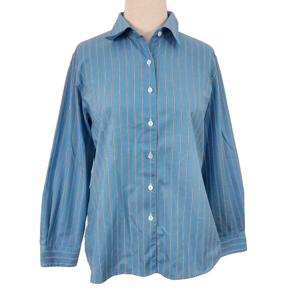 Foxcroft Tops - Foxcroft Blue Striped Button Down Shirt